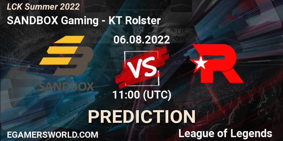 SANDBOX Gaming - KT Rolster: прогноз. 06.08.2022 at 11:25, LoL, LCK Summer 2022