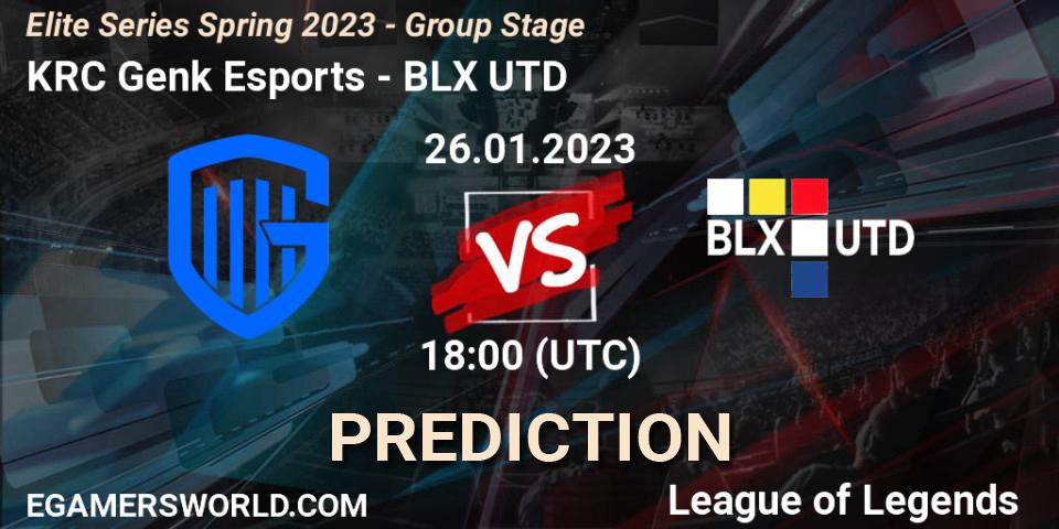 KRC Genk Esports - BLX UTD: прогноз. 26.01.2023 at 18:00, LoL, Elite Series Spring 2023 - Group Stage