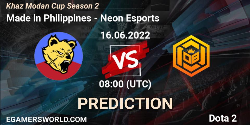 Made in Philippines - Neon Esports: прогноз. 23.06.2022 at 10:01, Dota 2, Khaz Modan Cup Season 2