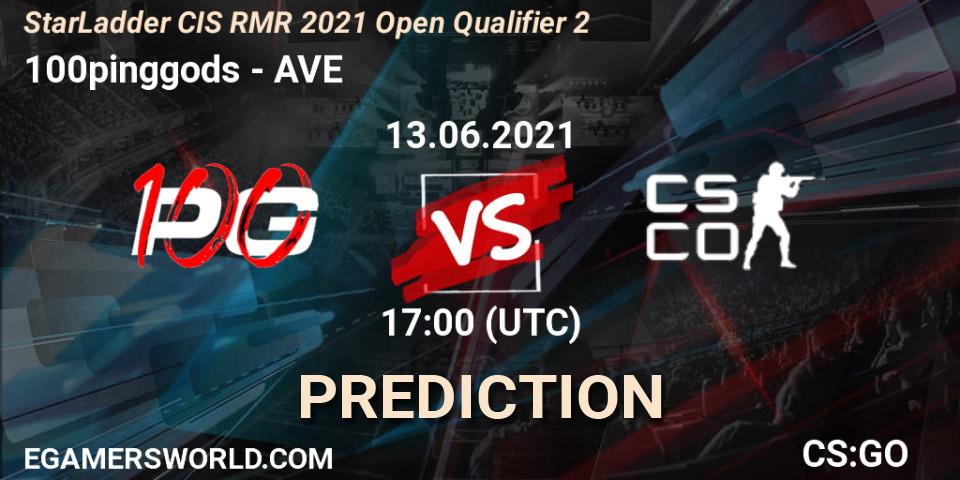 100pinggods - AVE: прогноз. 13.06.2021 at 19:15, Counter-Strike (CS2), StarLadder CIS RMR 2021 Open Qualifier 2