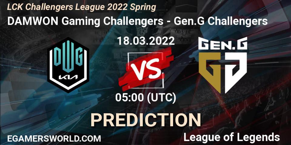 DAMWON Gaming Challengers - Gen.G Challengers: прогноз. 18.03.2022 at 05:00, LoL, LCK Challengers League 2022 Spring