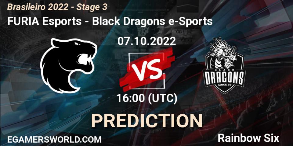FURIA Esports - Black Dragons e-Sports: прогноз. 07.10.2022 at 16:00, Rainbow Six, Brasileirão 2022 - Stage 3