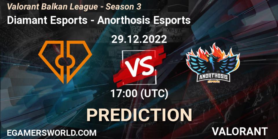 Diamant Esports - Anorthosis Esports: прогноз. 29.12.2022 at 17:00, VALORANT, Valorant Balkan League - Season 3