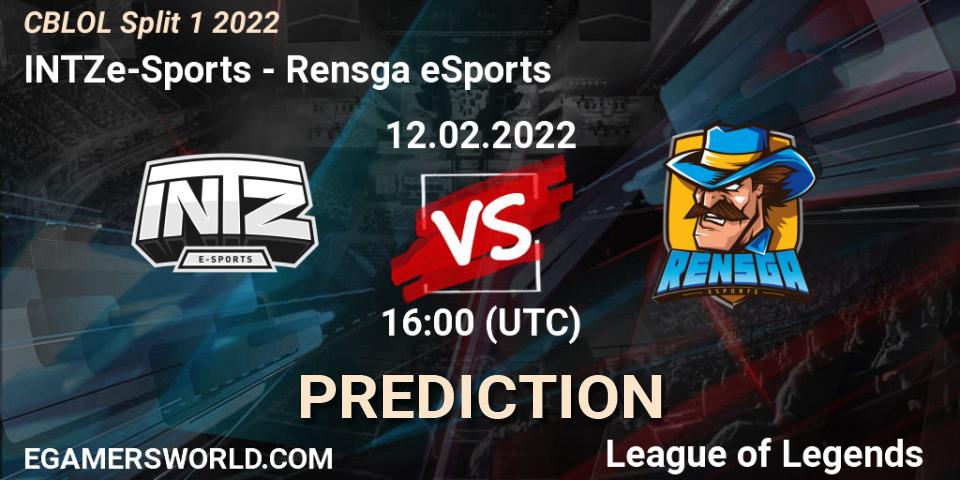INTZ e-Sports - Rensga eSports: прогноз. 12.02.2022 at 16:00, LoL, CBLOL Split 1 2022