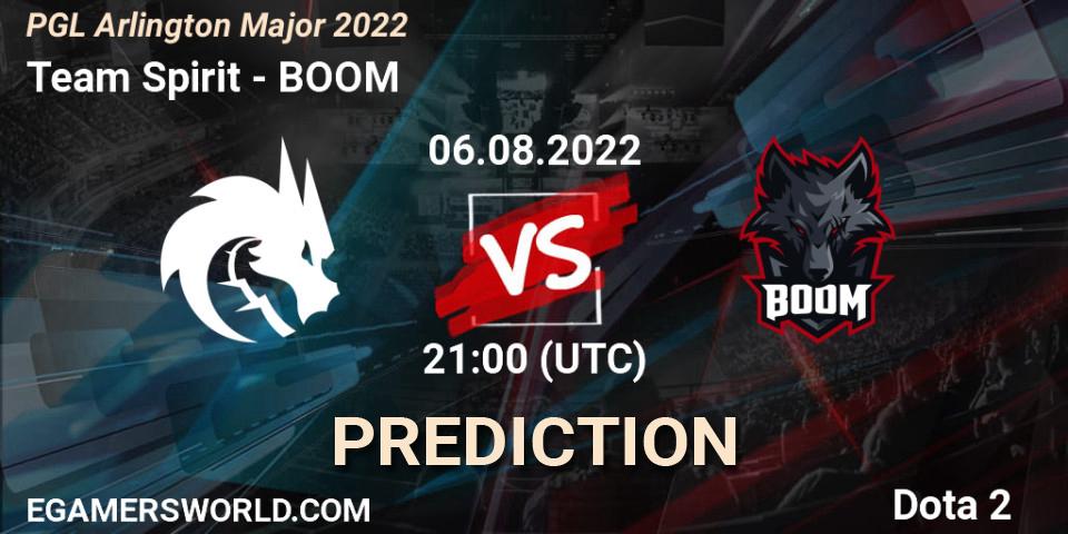 Team Spirit - BOOM: прогноз. 06.08.2022 at 21:43, Dota 2, PGL Arlington Major 2022 - Group Stage