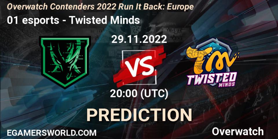 01 esports - Twisted Minds: прогноз. 29.11.2022 at 20:00, Overwatch, Overwatch Contenders 2022 Run It Back: Europe