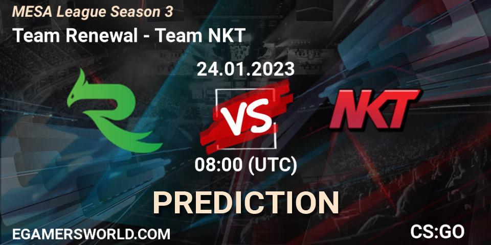 Team Renewal - Team NKT: прогноз. 25.01.2023 at 06:30, Counter-Strike (CS2), MESA League Season 3