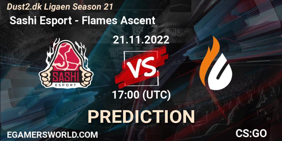  Sashi Esport - Flames Ascent: прогноз. 21.11.22, CS2 (CS:GO), Dust2.dk Ligaen Season 21
