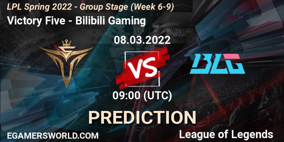 Victory Five - Bilibili Gaming: прогноз. 08.03.2022 at 11:00, LoL, LPL Spring 2022 - Group Stage (Week 6-9)