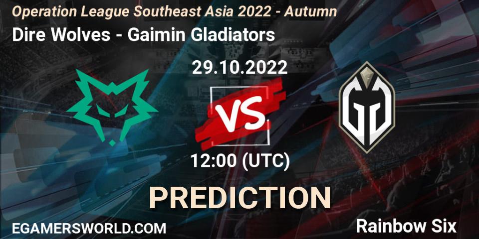 Dire Wolves - Gaimin Gladiators: прогноз. 29.10.2022 at 11:30, Rainbow Six, Operation League Southeast Asia 2022 - Autumn