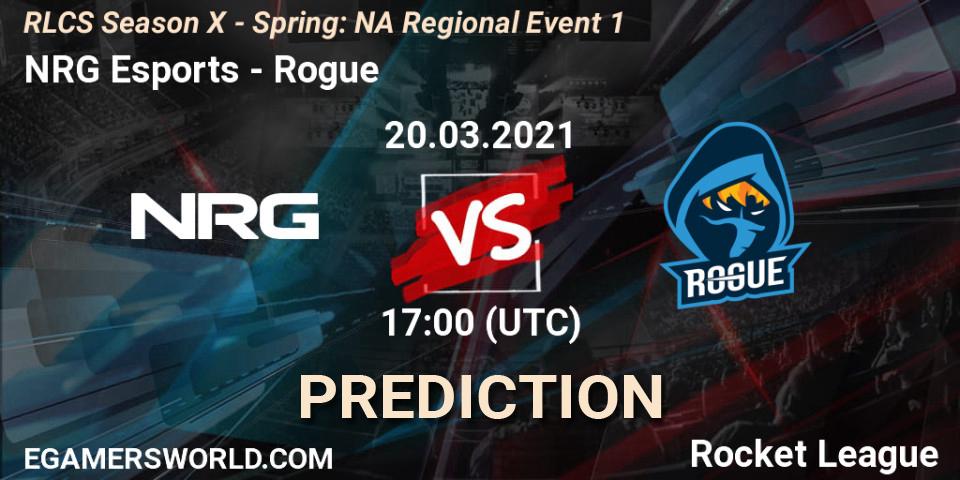 NRG Esports - Rogue: прогноз. 20.03.2021 at 17:00, Rocket League, RLCS Season X - Spring: NA Regional Event 1