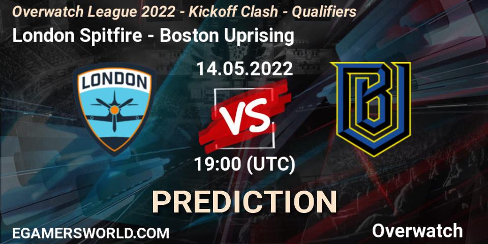 London Spitfire - Boston Uprising: прогноз. 14.05.22, Overwatch, Overwatch League 2022 - Kickoff Clash - Qualifiers