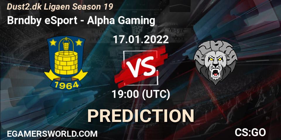 Brøndby eSport - Alpha Gaming: прогноз. 17.01.2022 at 19:00, Counter-Strike (CS2), Dust2.dk Ligaen Season 19