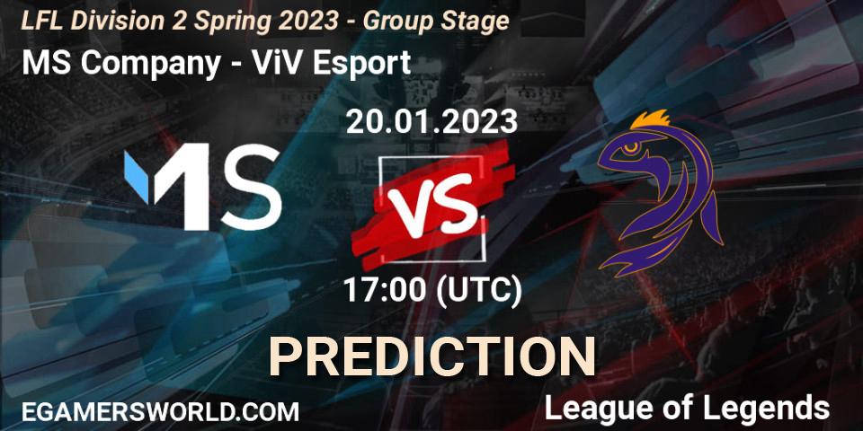 MS Company - ViV Esport: прогноз. 20.01.2023 at 17:00, LoL, LFL Division 2 Spring 2023 - Group Stage