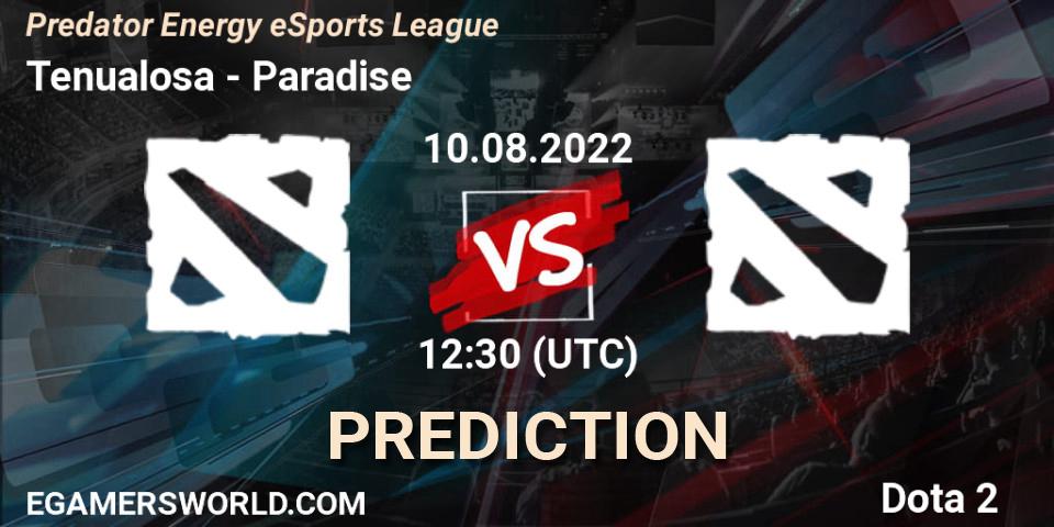 Tenualosa - Paradise: прогноз. 10.08.2022 at 12:30, Dota 2, Predator Energy eSports League