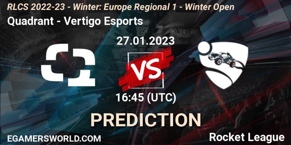 Quadrant - Vertigo Esports: прогноз. 27.01.2023 at 16:45, Rocket League, RLCS 2022-23 - Winter: Europe Regional 1 - Winter Open