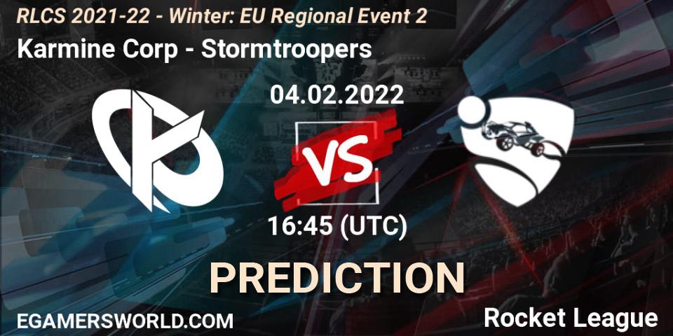 Karmine Corp - Stormtroopers: прогноз. 04.02.2022 at 16:45, Rocket League, RLCS 2021-22 - Winter: EU Regional Event 2