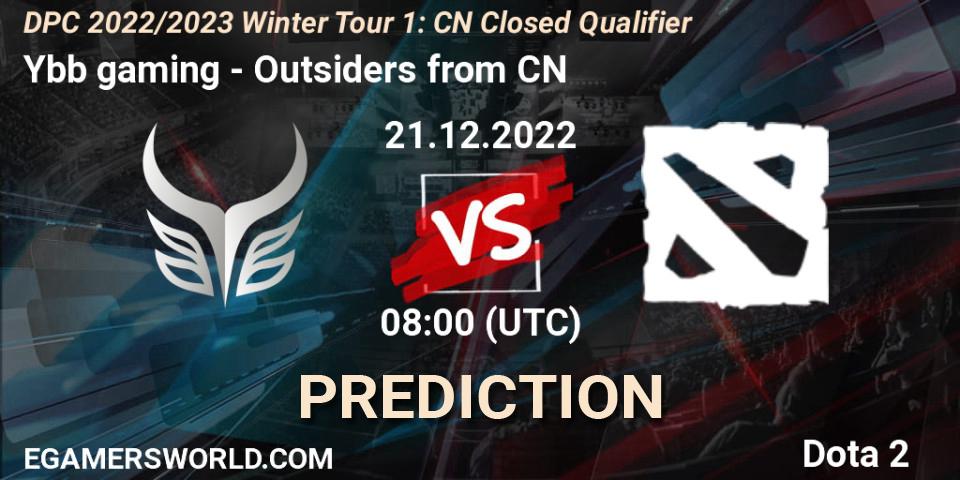 Ybb gaming - Outsiders from CN: прогноз. 21.12.22, Dota 2, DPC 2022/2023 Winter Tour 1: CN Closed Qualifier