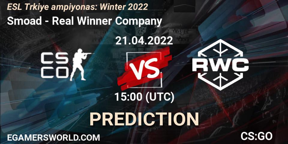 Smoad - Real Winner Company: прогноз. 21.04.2022 at 15:00, Counter-Strike (CS2), ESL Türkiye Şampiyonası: Winter 2022
