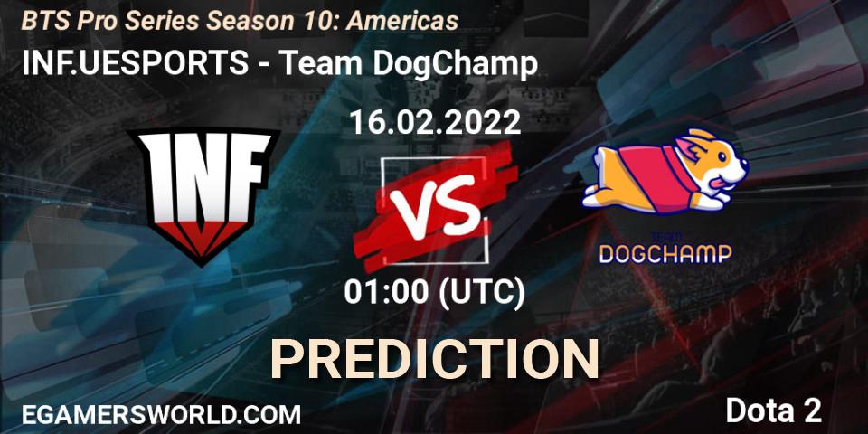 INF.UESPORTS - Team DogChamp: прогноз. 15.02.22, Dota 2, BTS Pro Series Season 10: Americas