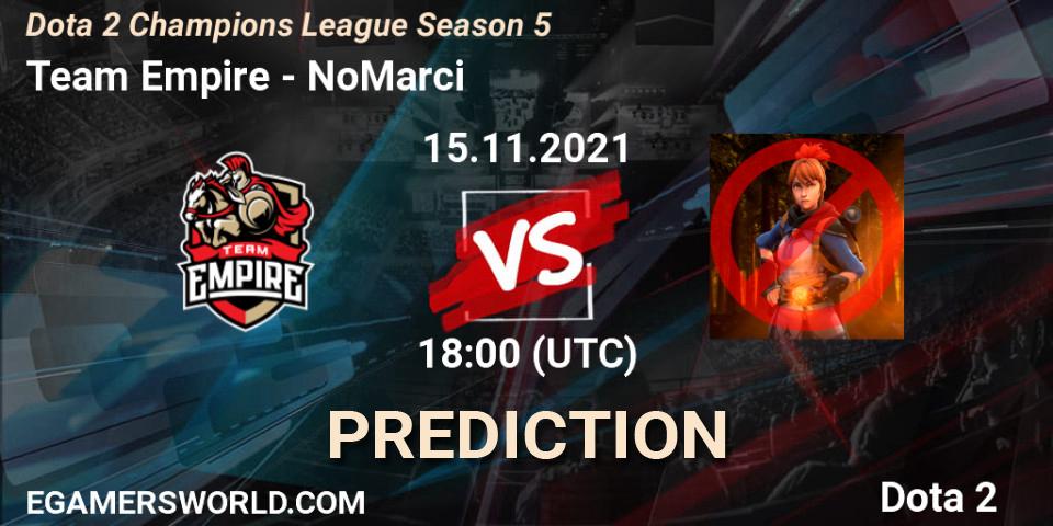 Team Empire - NoMarci: прогноз. 15.11.2021 at 18:01, Dota 2, Dota 2 Champions League 2021 Season 5