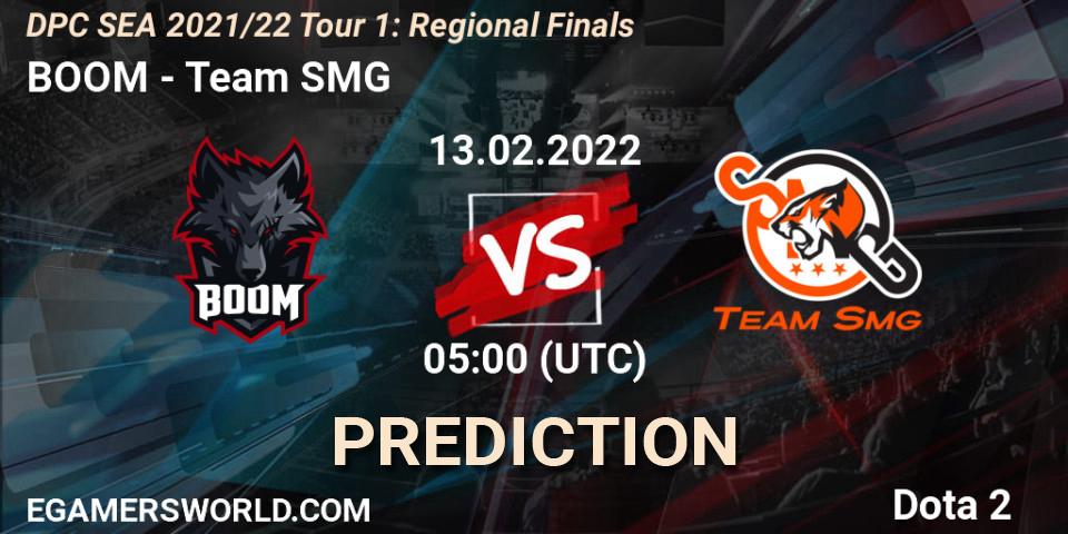 BOOM - Team SMG: прогноз. 13.02.2022 at 05:02, Dota 2, DPC SEA 2021/22 Tour 1: Regional Finals