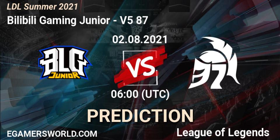 Bilibili Gaming Junior - V5 87: прогноз. 02.08.21, LoL, LDL Summer 2021