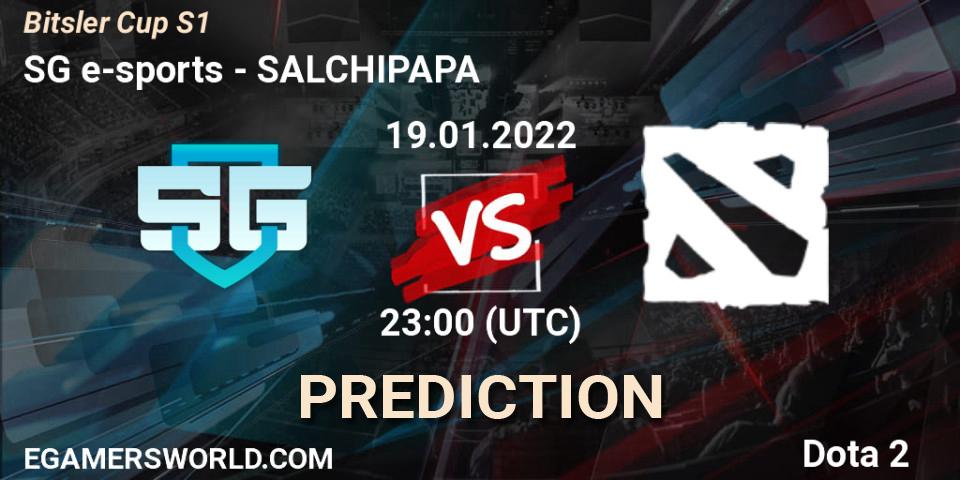 SG e-sports - SALCHIPAPA: прогноз. 20.01.2022 at 00:06, Dota 2, Bitsler Cup S1