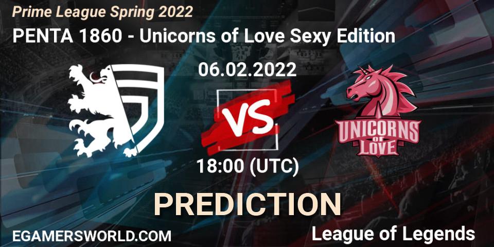 PENTA 1860 - Unicorns of Love Sexy Edition: прогноз. 06.02.2022 at 17:00, LoL, Prime League Spring 2022