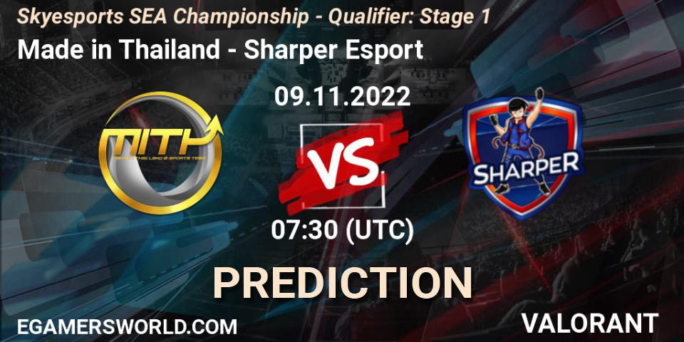 Made in Thailand - Sharper Esport: прогноз. 09.11.2022 at 07:30, VALORANT, Skyesports SEA Championship - Qualifier: Stage 1