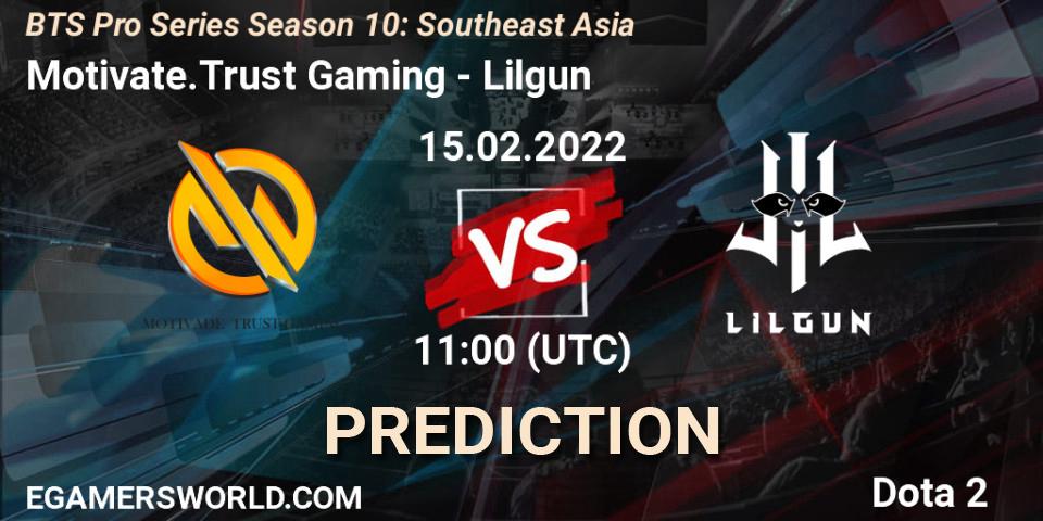 Motivate.Trust Gaming - Lilgun: прогноз. 15.02.2022 at 11:15, Dota 2, BTS Pro Series Season 10: Southeast Asia