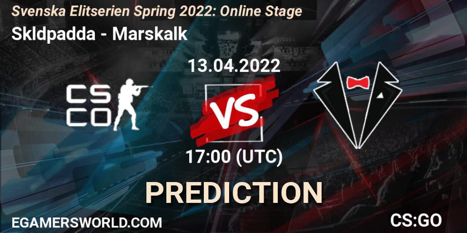 Sköldpadda - Marskalk: прогноз. 13.04.2022 at 17:00, Counter-Strike (CS2), Svenska Elitserien Spring 2022: Online Stage