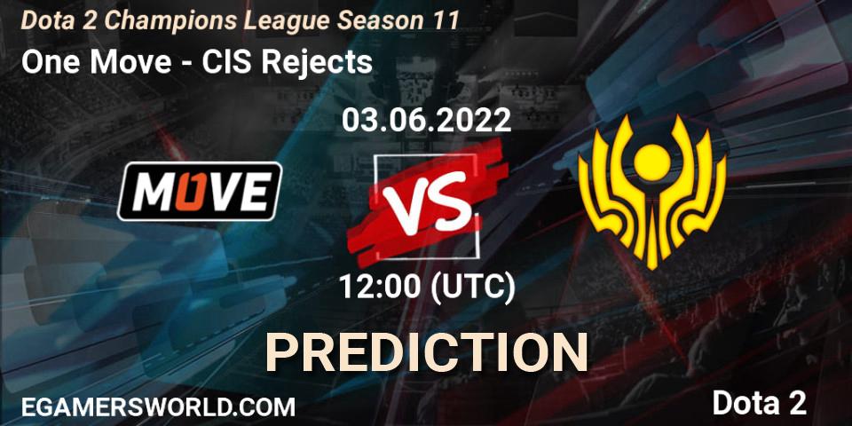 One Move - CIS Rejects: прогноз. 03.06.2022 at 12:00, Dota 2, Dota 2 Champions League Season 11
