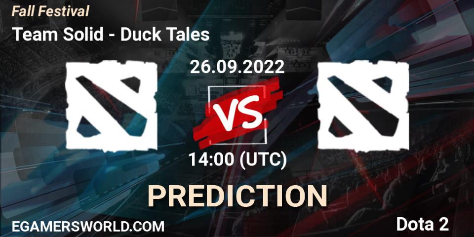 Team Solid - Duck Tales: прогноз. 26.09.2022 at 14:15, Dota 2, Fall Festival
