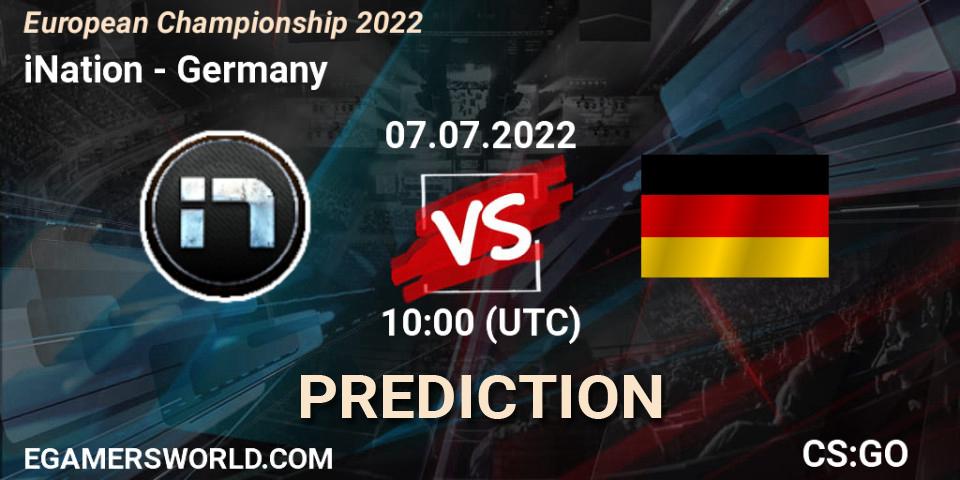 iNation - Germany: прогноз. 07.07.2022 at 11:20, Counter-Strike (CS2), European Championship 2022