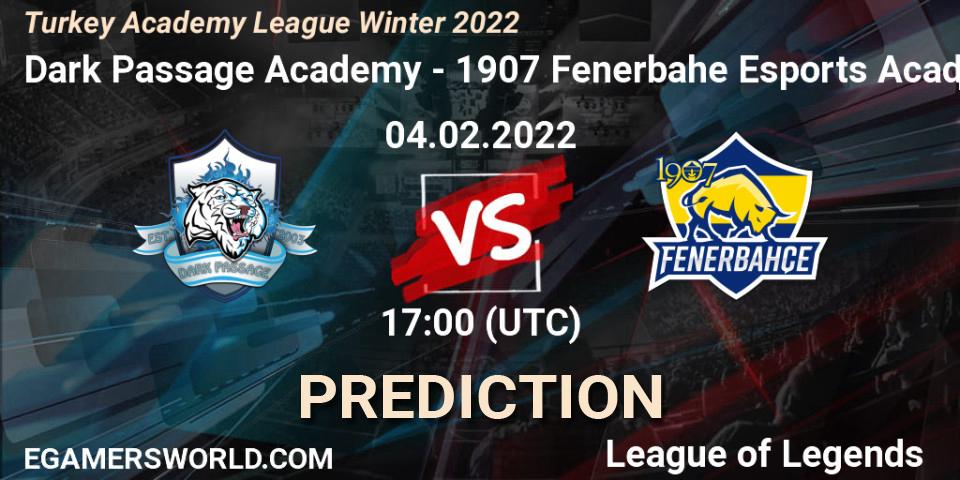 Dark Passage Academy - 1907 Fenerbahçe Esports Academy: прогноз. 04.02.2022 at 17:00, LoL, Turkey Academy League Winter 2022