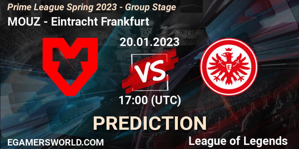 MOUZ - Eintracht Frankfurt: прогноз. 20.01.2023 at 17:00, LoL, Prime League Spring 2023 - Group Stage