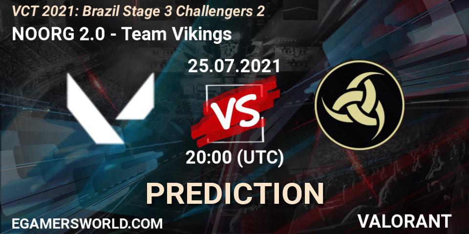 NOORG 2.0 - Team Vikings: прогноз. 25.07.2021 at 20:00, VALORANT, VCT 2021: Brazil Stage 3 Challengers 2