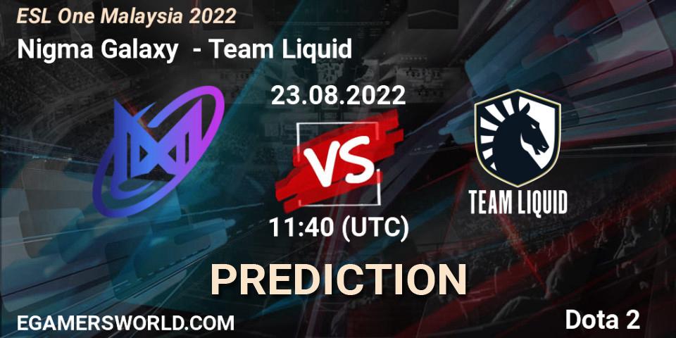 Nigma Galaxy - Team Liquid: прогноз. 23.08.2022 at 11:42, Dota 2, ESL One Malaysia 2022