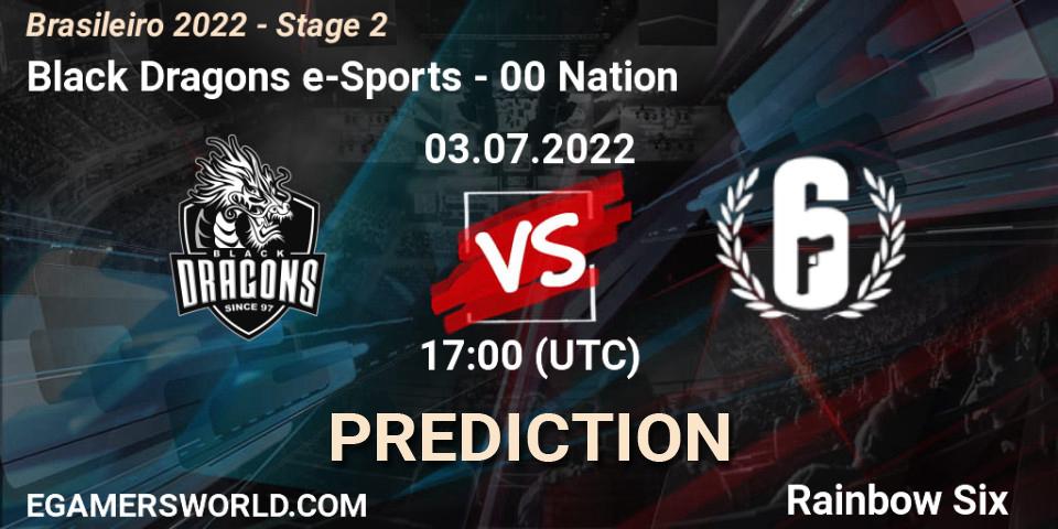 Black Dragons e-Sports - 00 Nation: прогноз. 03.07.2022 at 17:00, Rainbow Six, Brasileirão 2022 - Stage 2