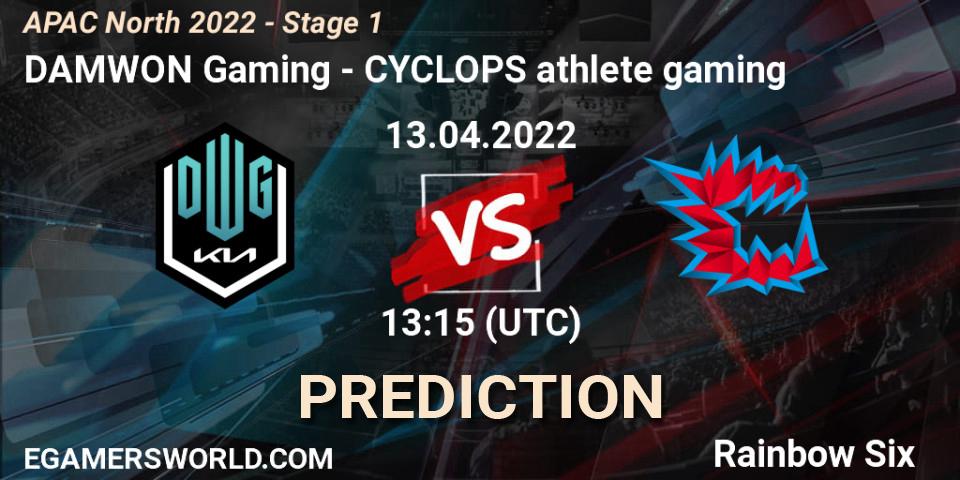 DAMWON Gaming - CYCLOPS athlete gaming: прогноз. 13.04.2022 at 13:15, Rainbow Six, APAC North 2022 - Stage 1