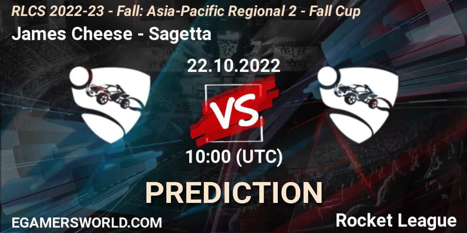 James Cheese - Sagetta: прогноз. 22.10.2022 at 10:00, Rocket League, RLCS 2022-23 - Fall: Asia-Pacific Regional 2 - Fall Cup