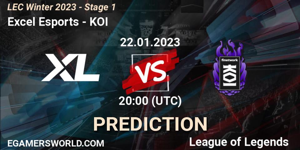 Excel Esports - KOI: прогноз. 22.01.2023 at 20:00, LoL, LEC Winter 2023 - Stage 1
