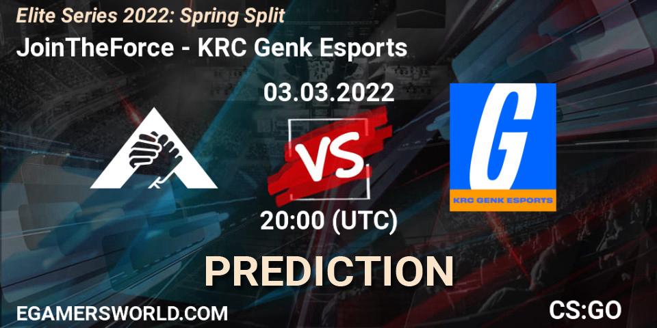 JoinTheForce - KRC Genk Esports: прогноз. 03.03.2022 at 19:00, Counter-Strike (CS2), Elite Series 2022: Spring Split