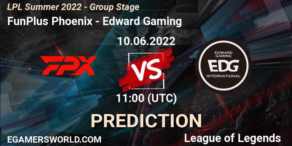 FunPlus Phoenix - Edward Gaming: прогноз. 10.06.2022 at 11:45, LoL, LPL Summer 2022 - Group Stage