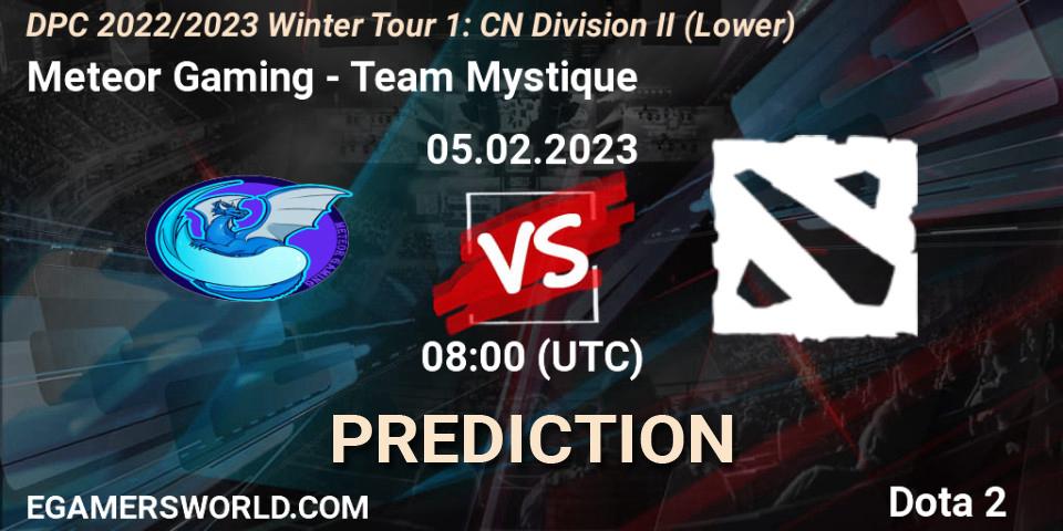 Meteor Gaming - Team Mystique: прогноз. 05.02.23, Dota 2, DPC 2022/2023 Winter Tour 1: CN Division II (Lower)