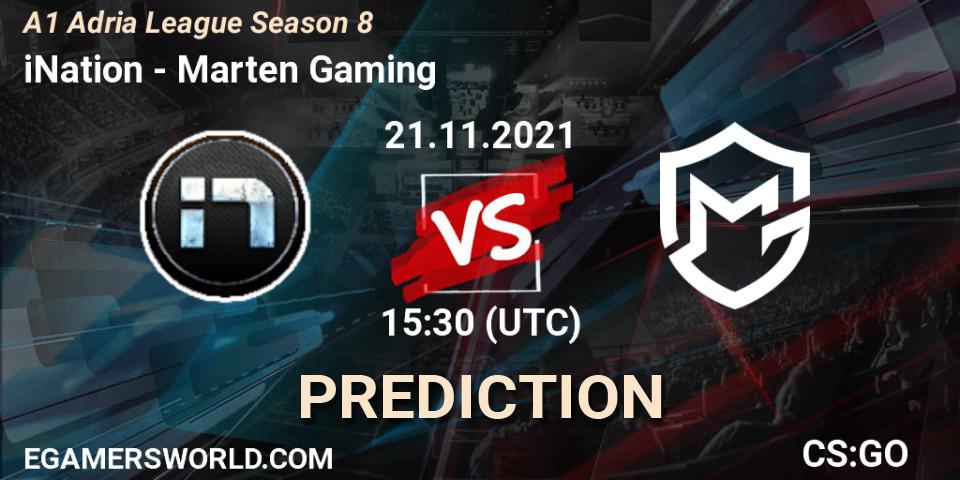 iNation - Marten Gaming: прогноз. 21.11.2021 at 16:00, Counter-Strike (CS2), A1 Adria League Season 8