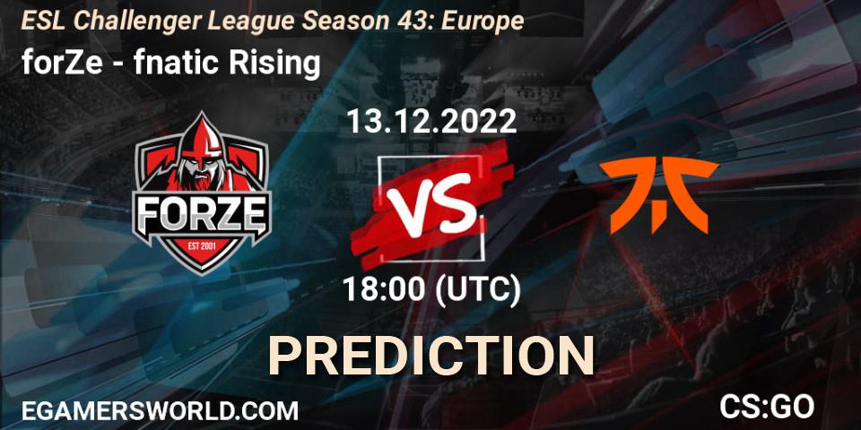 forZe - fnatic Rising: прогноз. 13.12.2022 at 18:00, Counter-Strike (CS2), ESL Challenger League Season 43: Europe