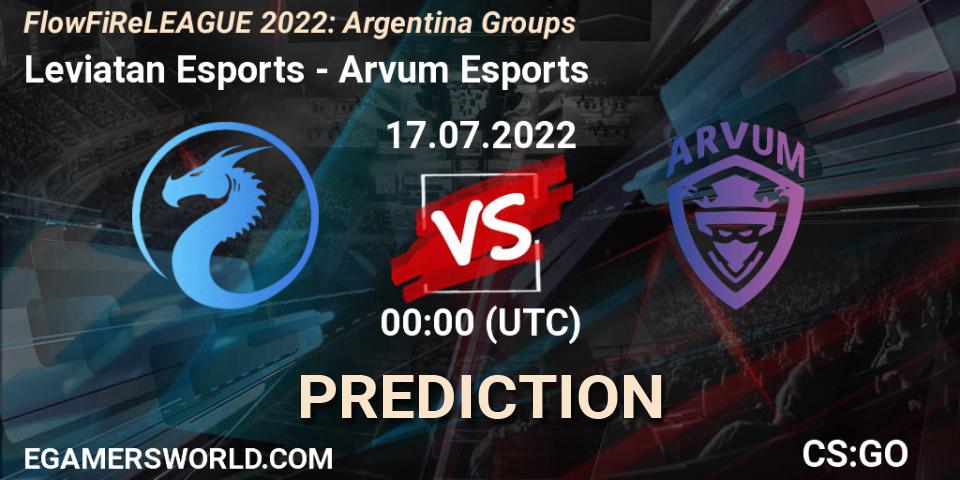 Leviatan Esports - Arvum Esports: прогноз. 16.07.2022 at 23:20, Counter-Strike (CS2), FlowFiReLEAGUE 2022: Argentina Groups
