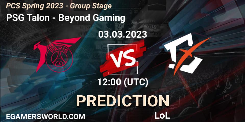 PSG Talon - Beyond Gaming: прогноз. 05.02.23, LoL, PCS Spring 2023 - Group Stage